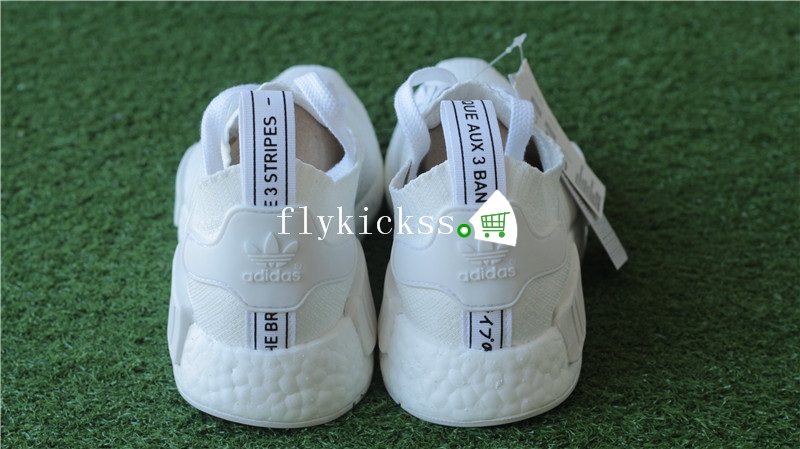 Real Boost Adidas Originals NMD R1 PK Triple White BA8630